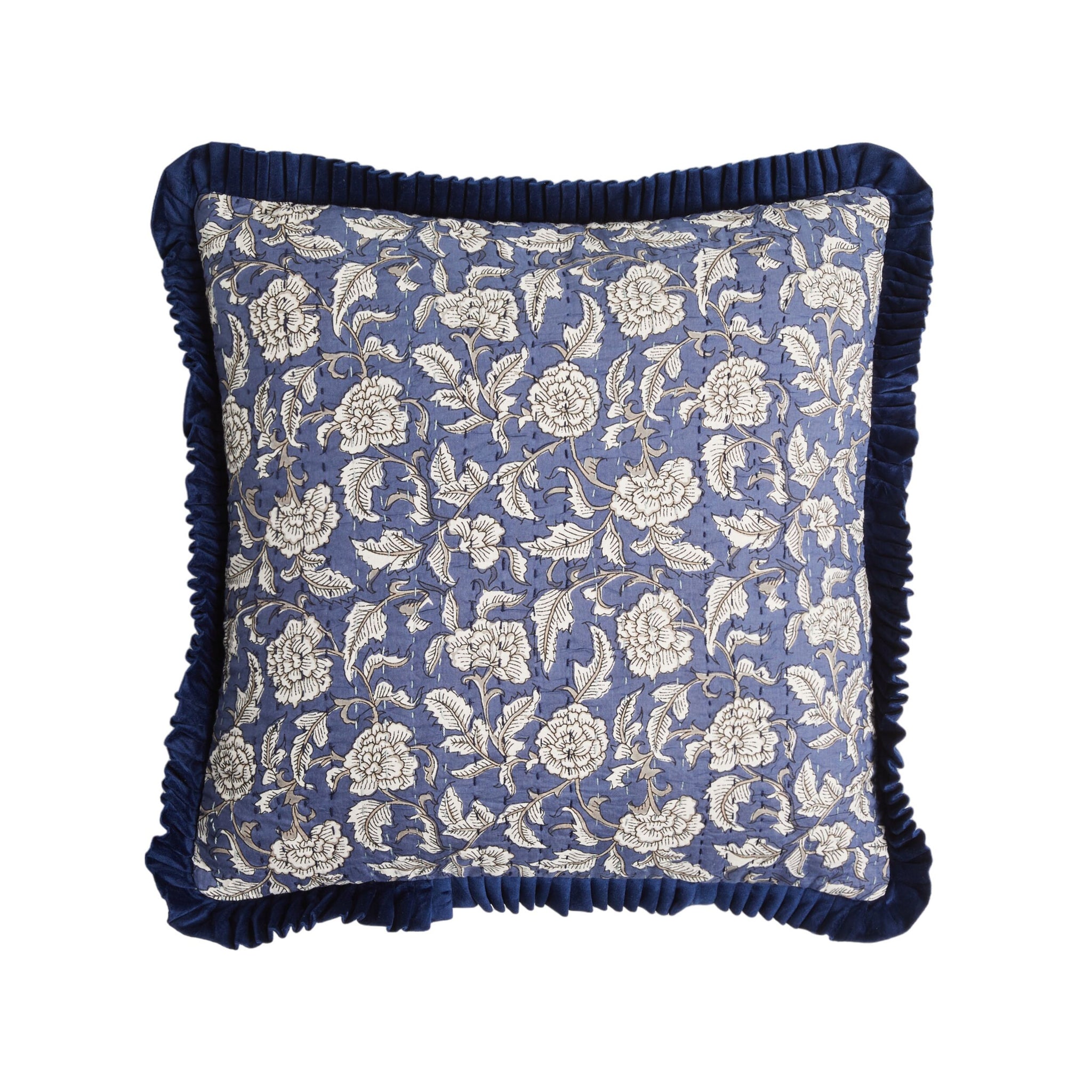 Tansy Navy Square Cushion 45x45cm