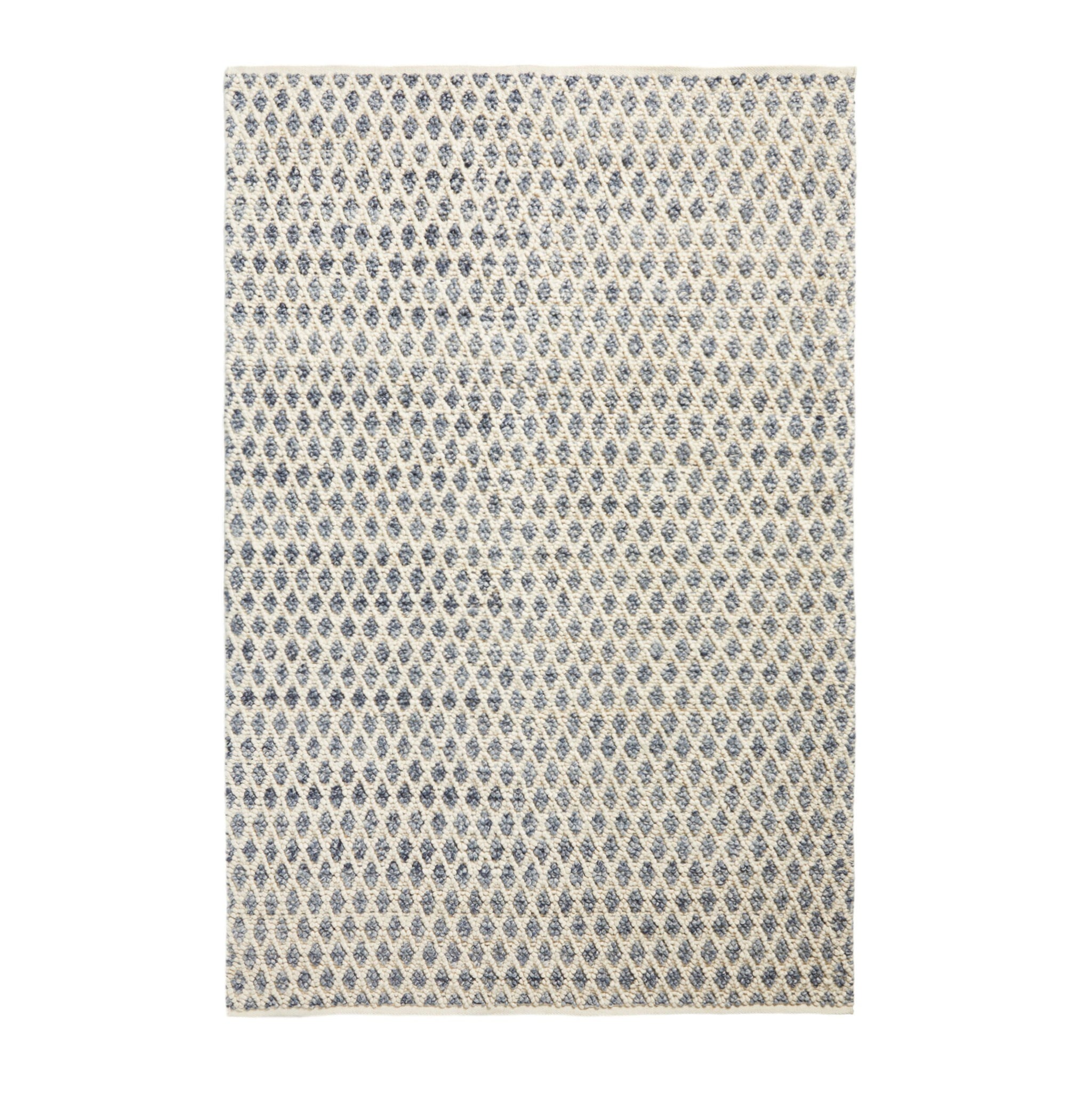 Kira Diamond Hand Woven Blue & Cream Rug 240x150cm