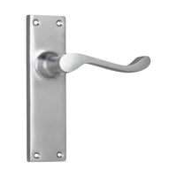 0912 Door Lever Victorian Latch Pair Satin Chrome H152xW42xP59mm