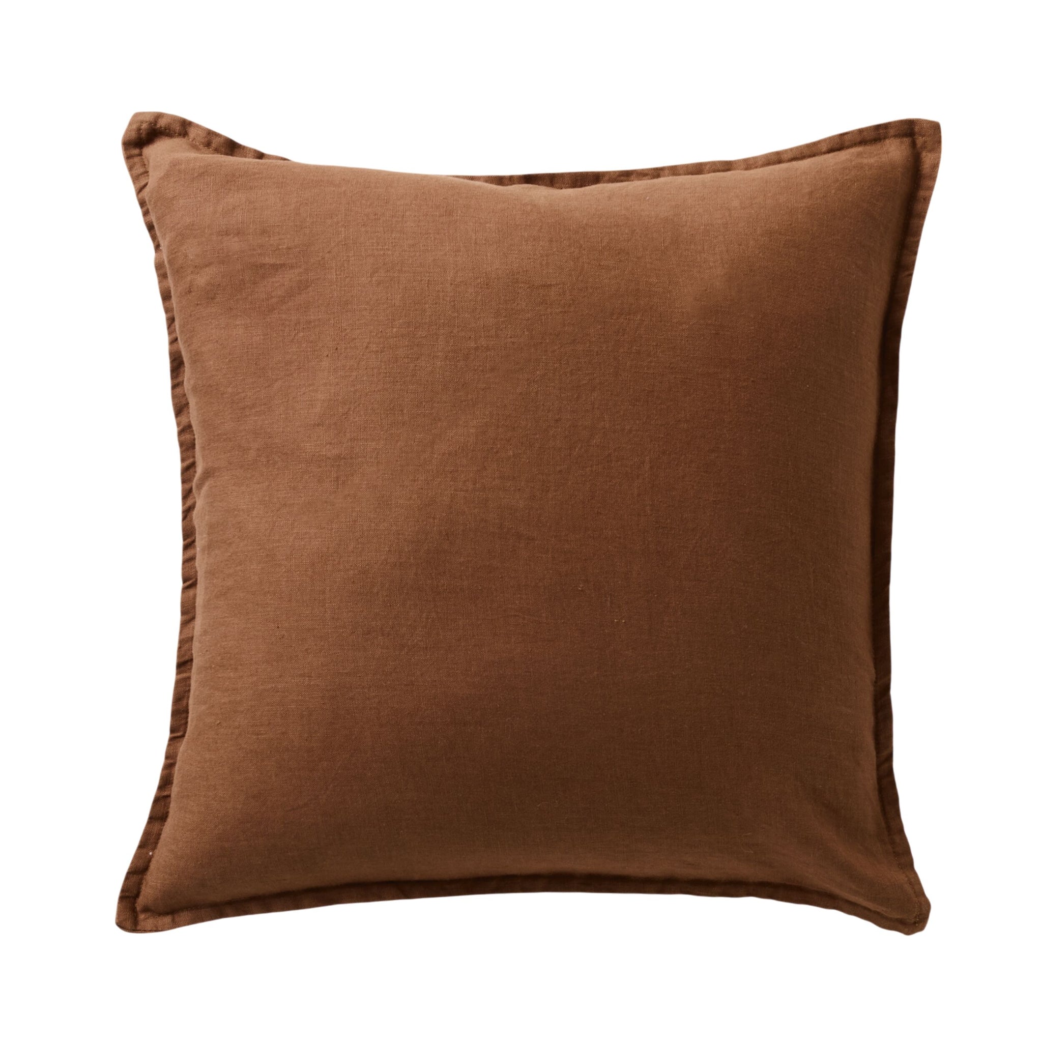 Hamptons French Linen Cushion Chocolate 50x50cm