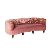 Freya Embroidered Sofa Rose Pink Velvet