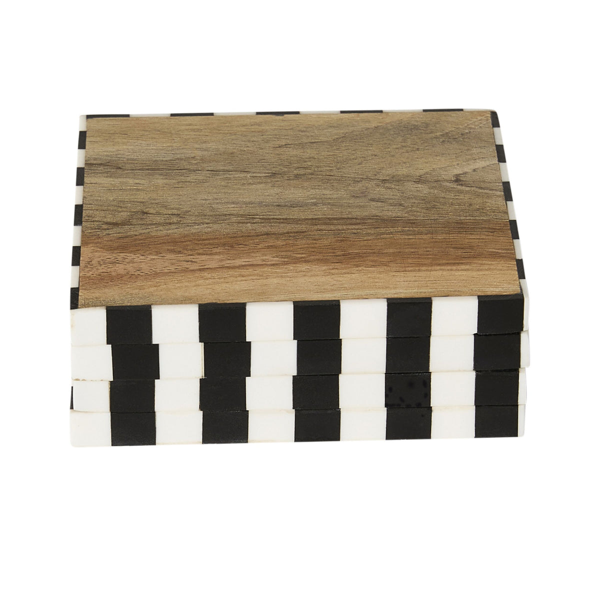 Checkerboard Trim Square Coasters