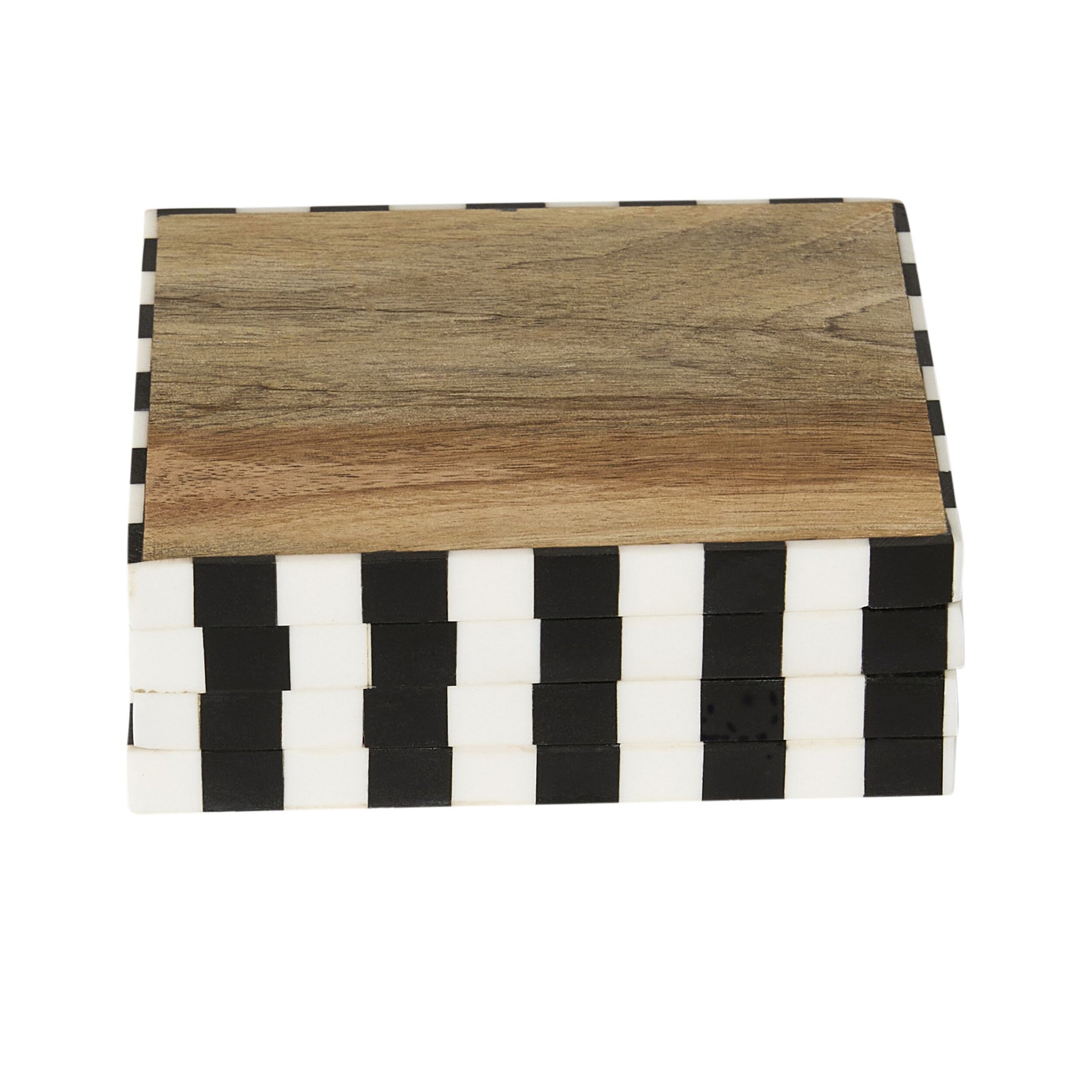 Checkerboard Trim Square Coasters