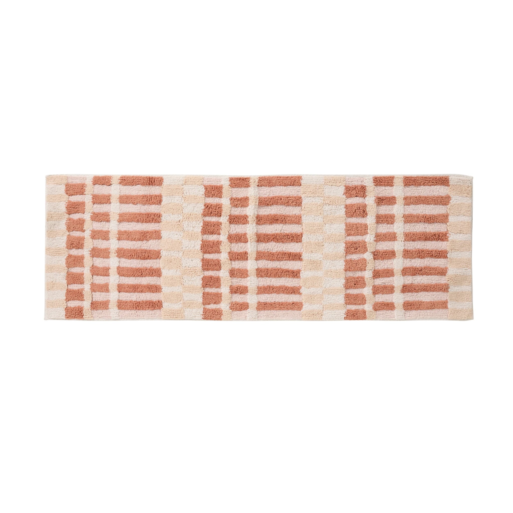 Maison Hi Lo Bath Runner Clay Check