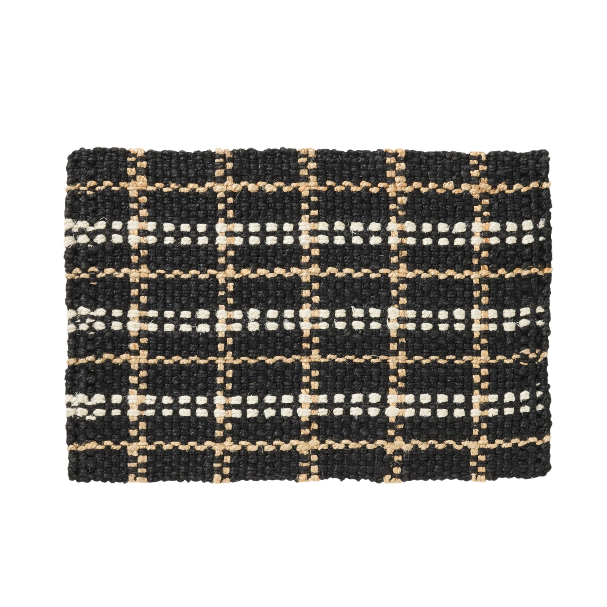 Panama Check Jute Doormat 60x90cm