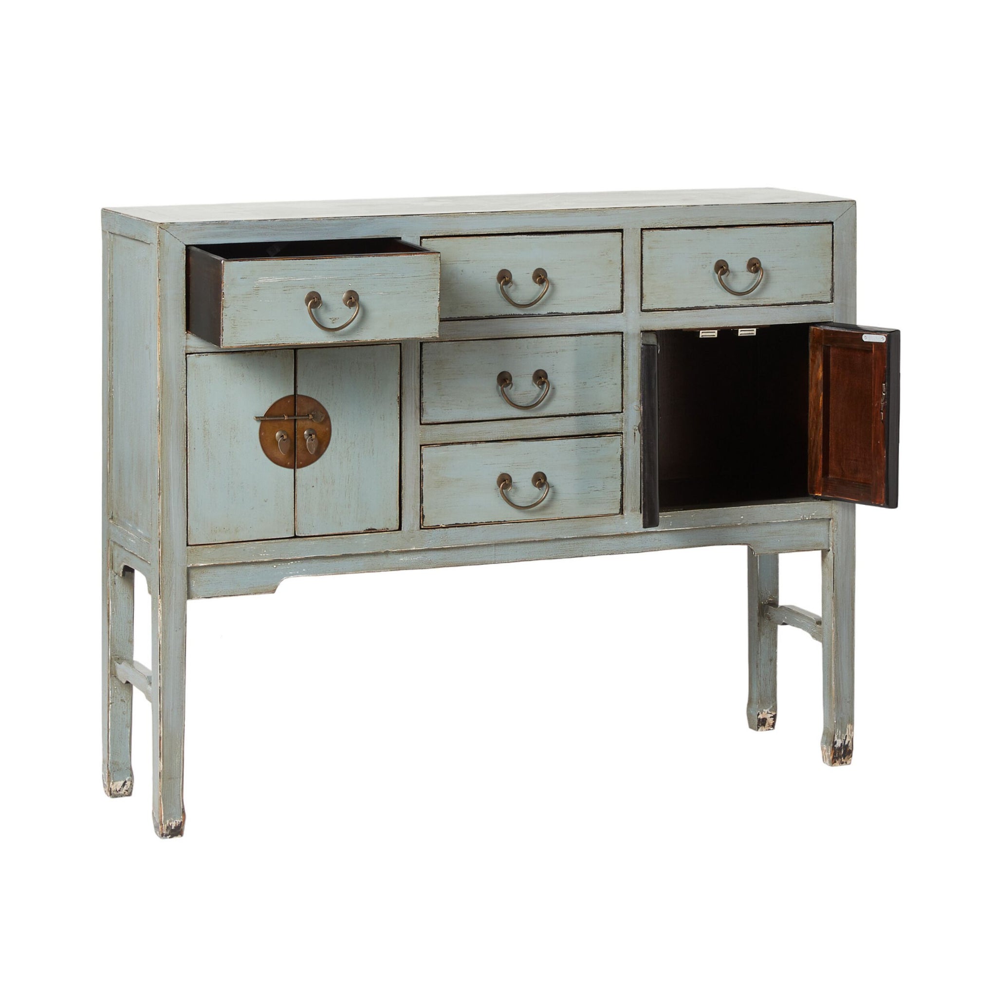 Sansha Console 5 Drawer 4 Door Dove Grey