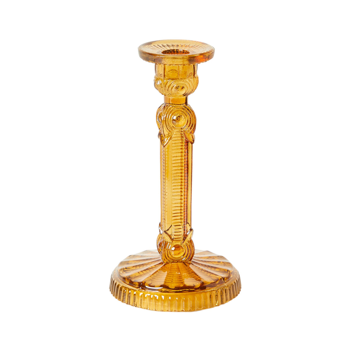 Glace Candle Holder Amber 20cm