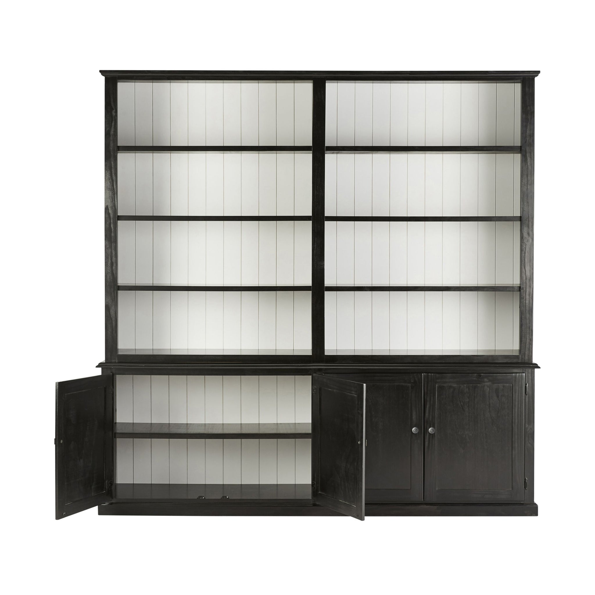 Armand 4 Door Library Shelving Unit 240 x 240cm Black