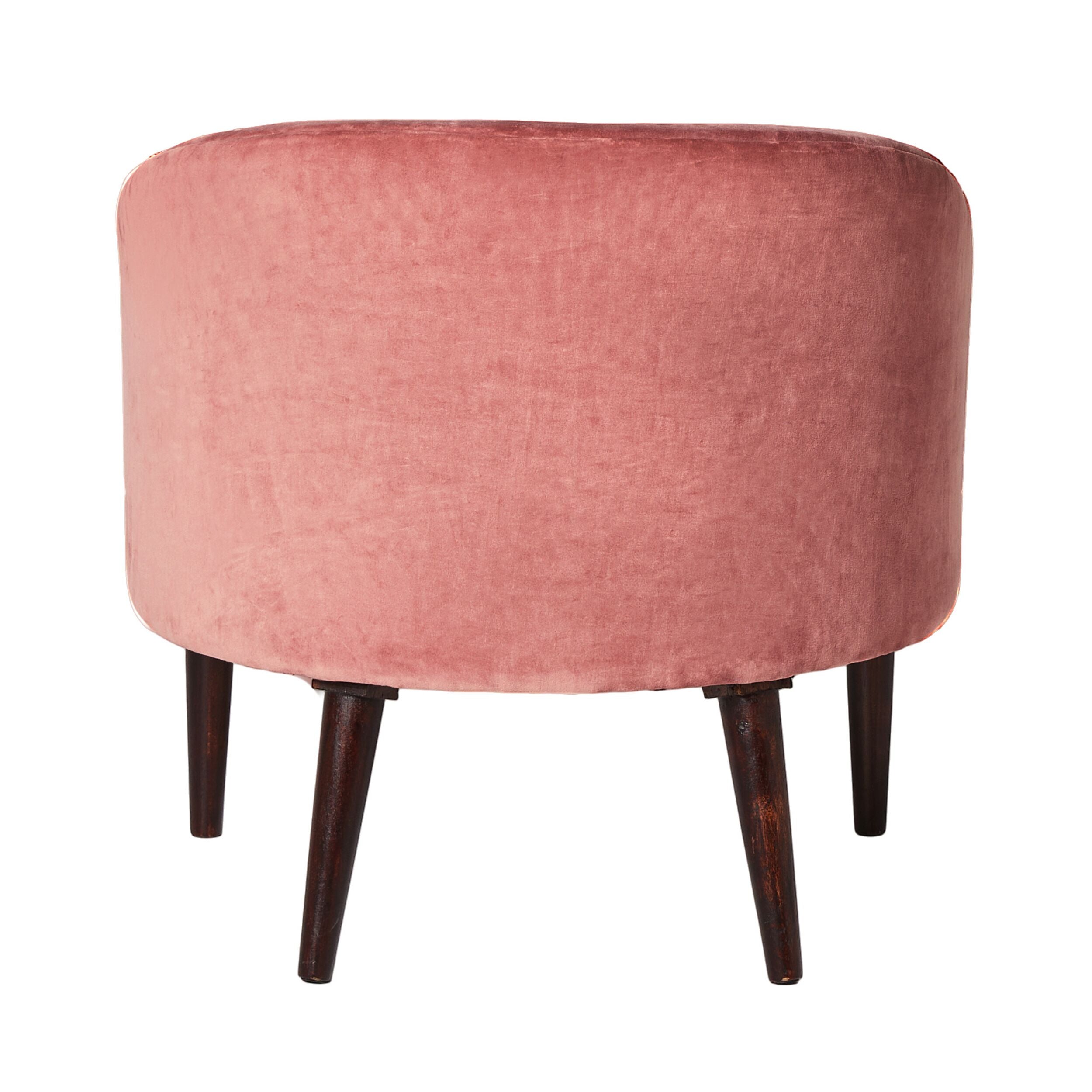 Freya Embroidered Occasional Chair Pink Velvet