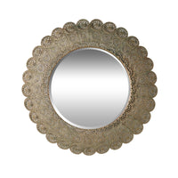 Scalloped Round Metal Mirror 78.5cm