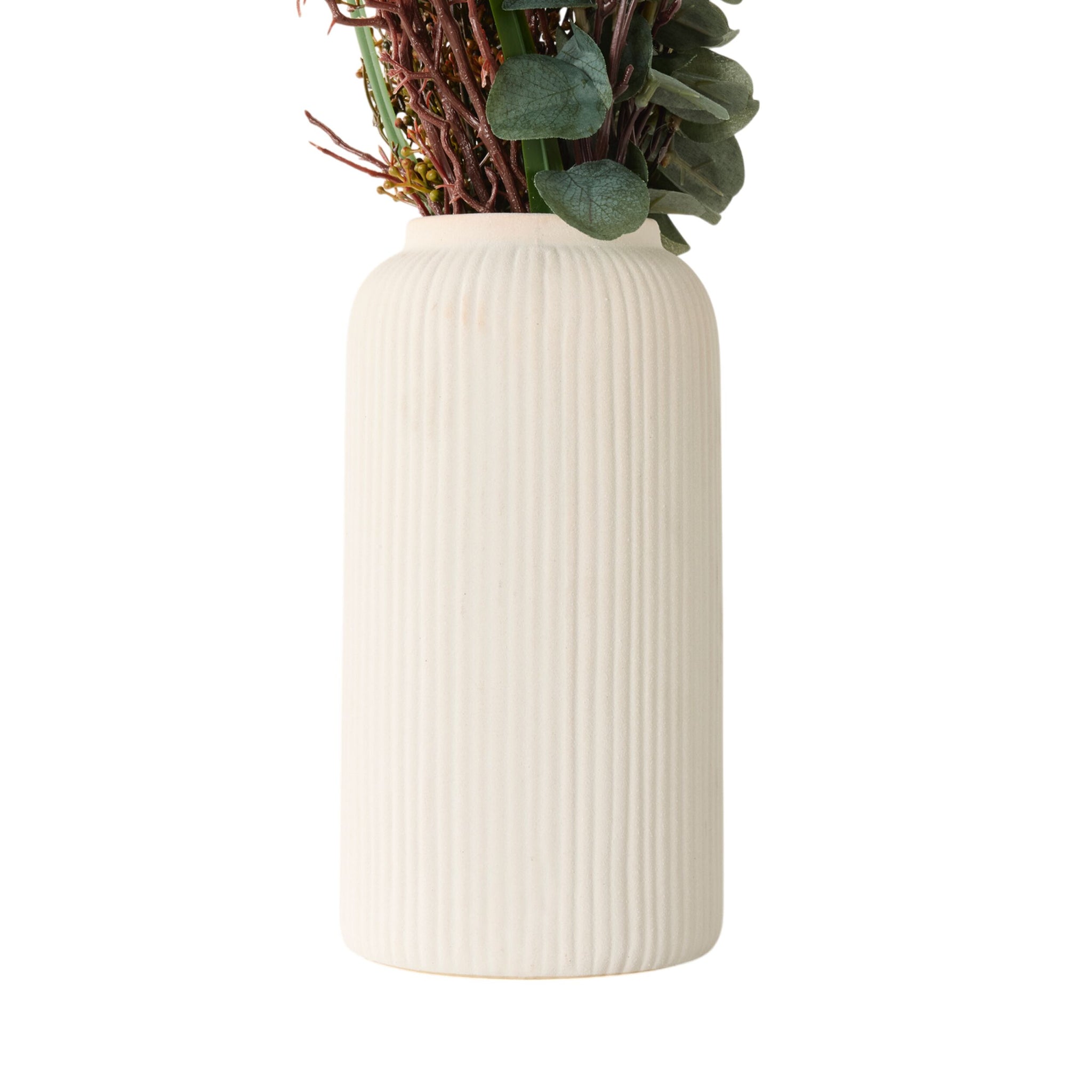 Greenery Arrangement in Ceramic Vase