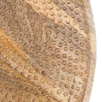 A close-up of the Arlo Lazy Susan 45x5cm features a mango wood surface with a carved dot pattern, perfect for adding elegance to any table setting.