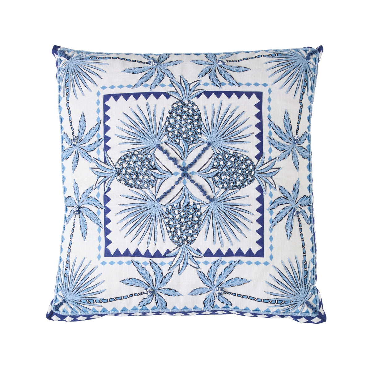 Stitch Pineapple Fan Embroidered Cushion