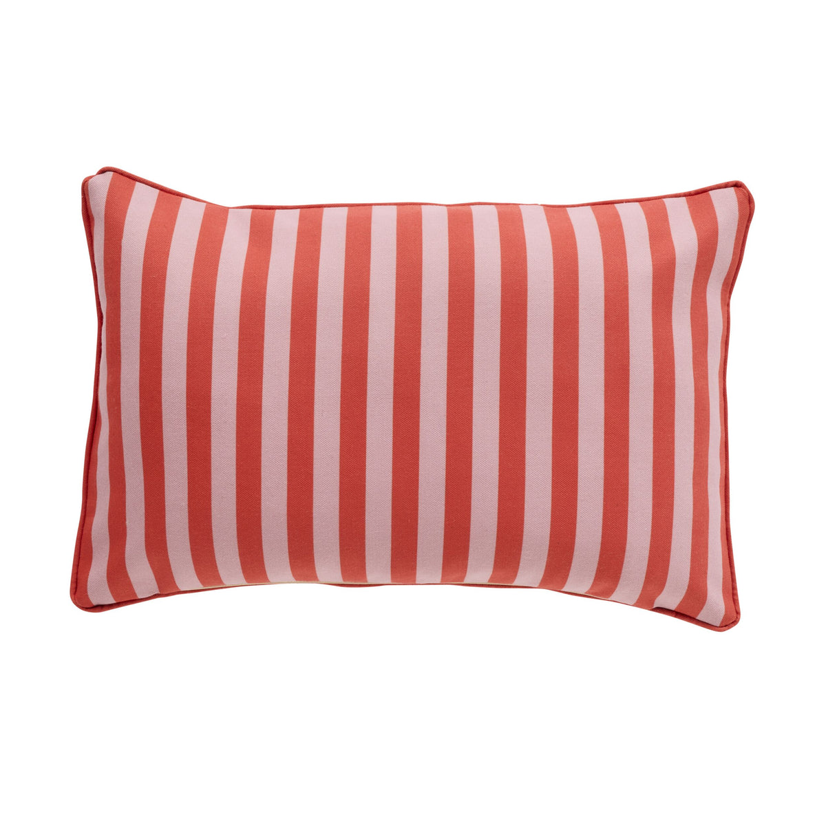 Aruba Solid and Striped Outdoor Cushion Blush Pink 35x55cm