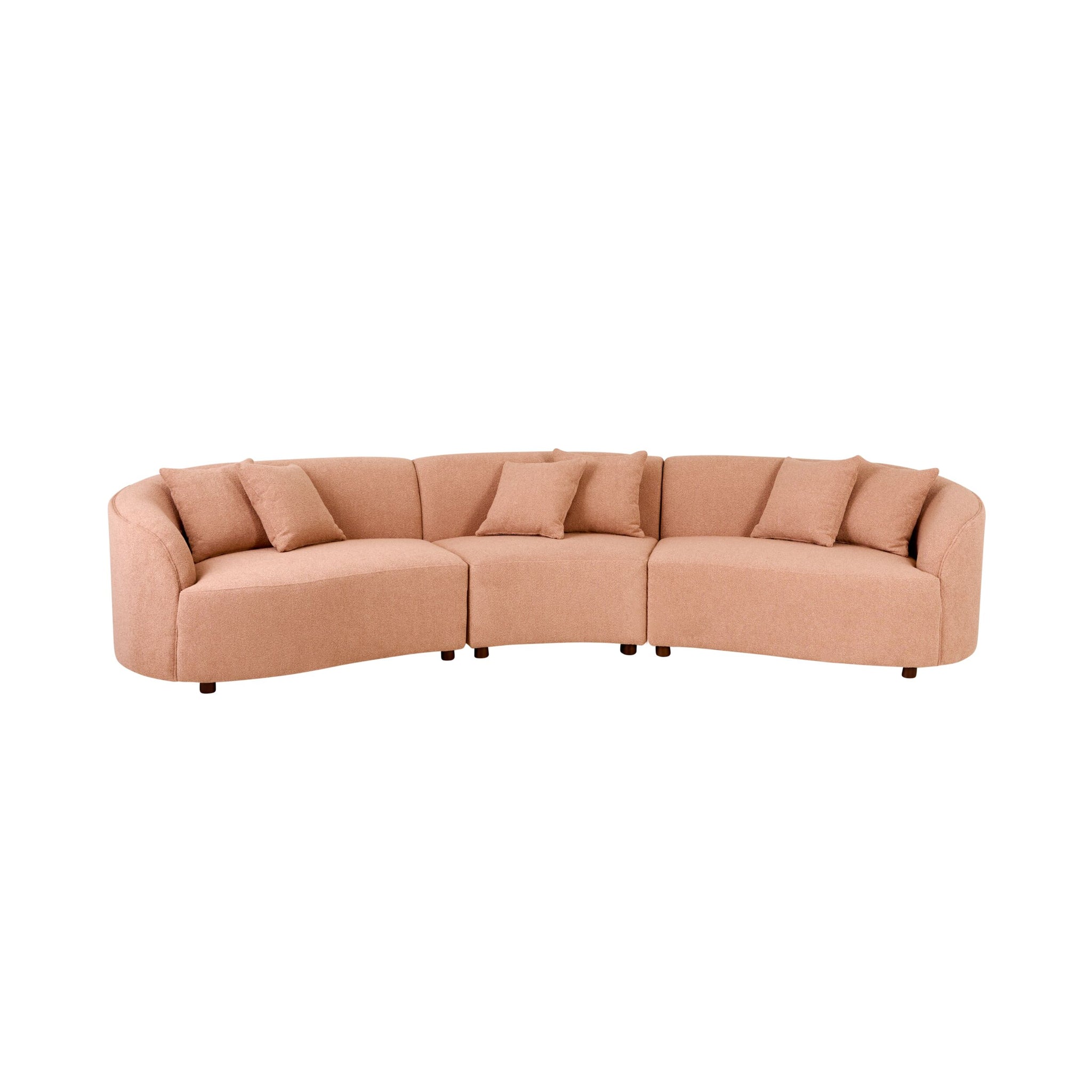 Alessa 4 Seater Sectional Sofa Luna Powder Pink