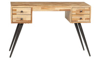 Spence Recycled Teak 4 Drawer Desk 115x55x76cm Natural