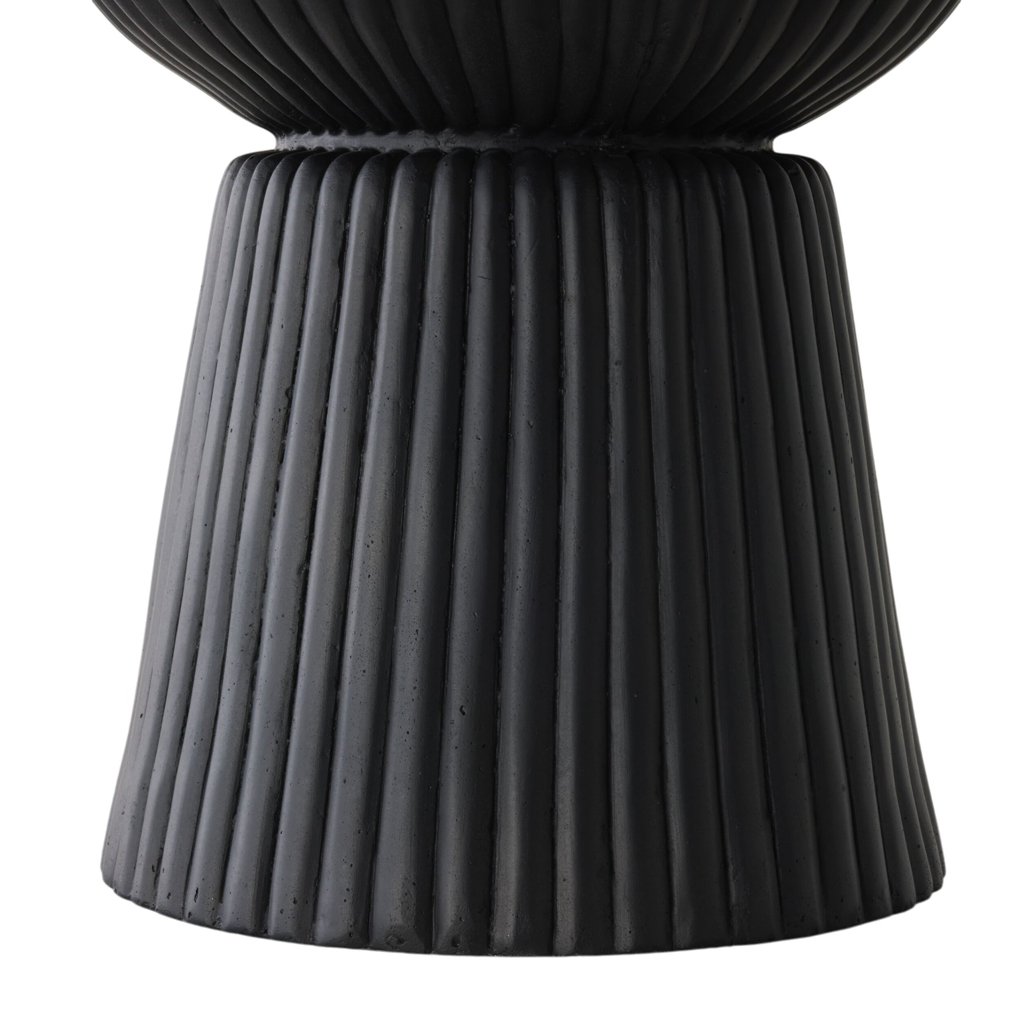 Ribbed Pedestal Urn Black 39.5x39.5x54cm