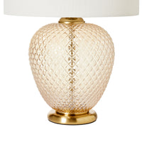 Roma Glass Table Lamp Amber 56cm