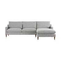 Easton 3 Seater Fabric Sofa with Right Chaise Grey Flint