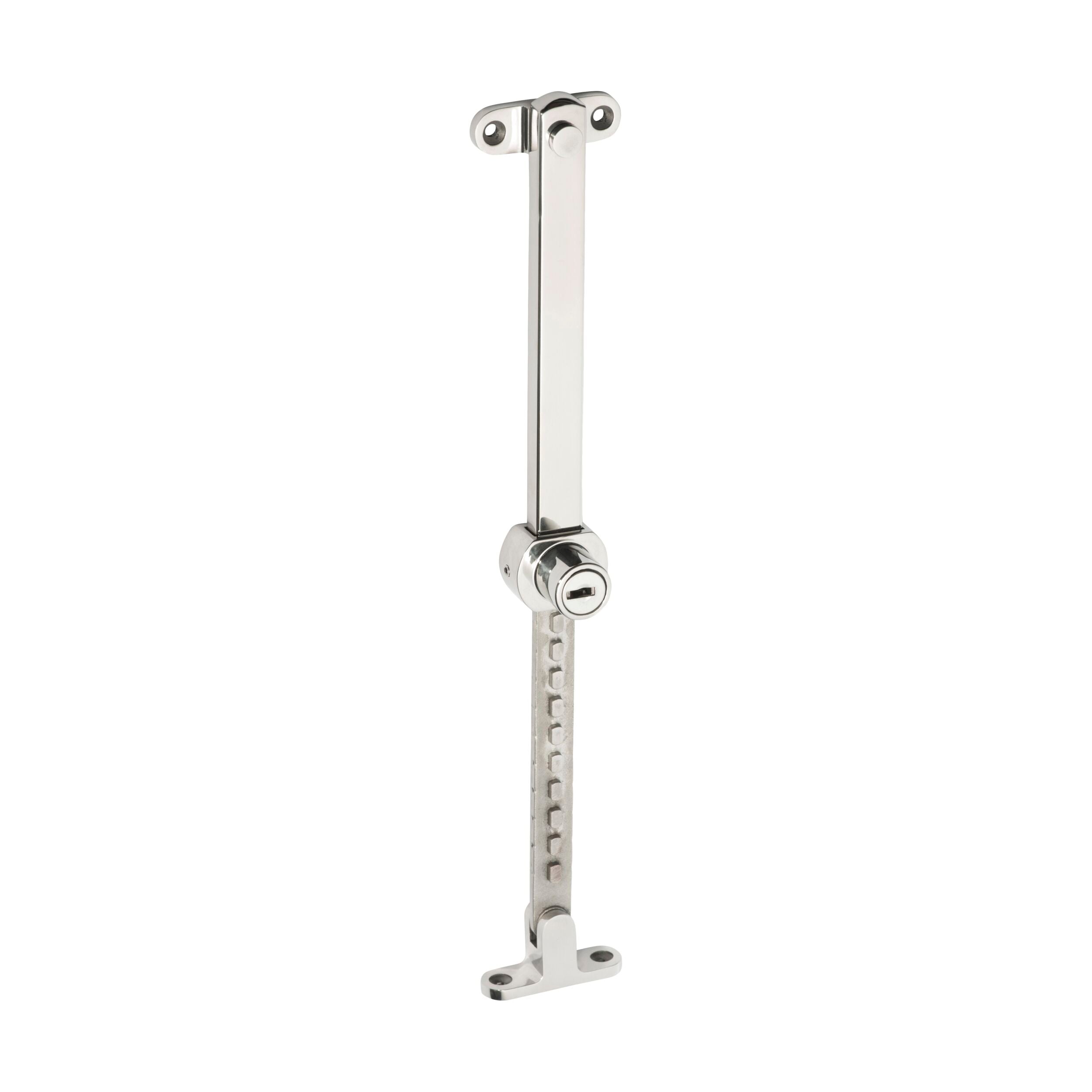 1676 Casement Stay Stainless Steel Telescopic Locking Polished Stainless Steel L200-295mm