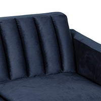 Stitch 2 Seater Sofa Velvet Navy Blue C-030
