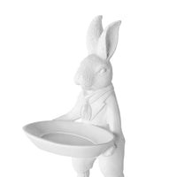 Waiter Rabbit Statue White 12x15x24cm