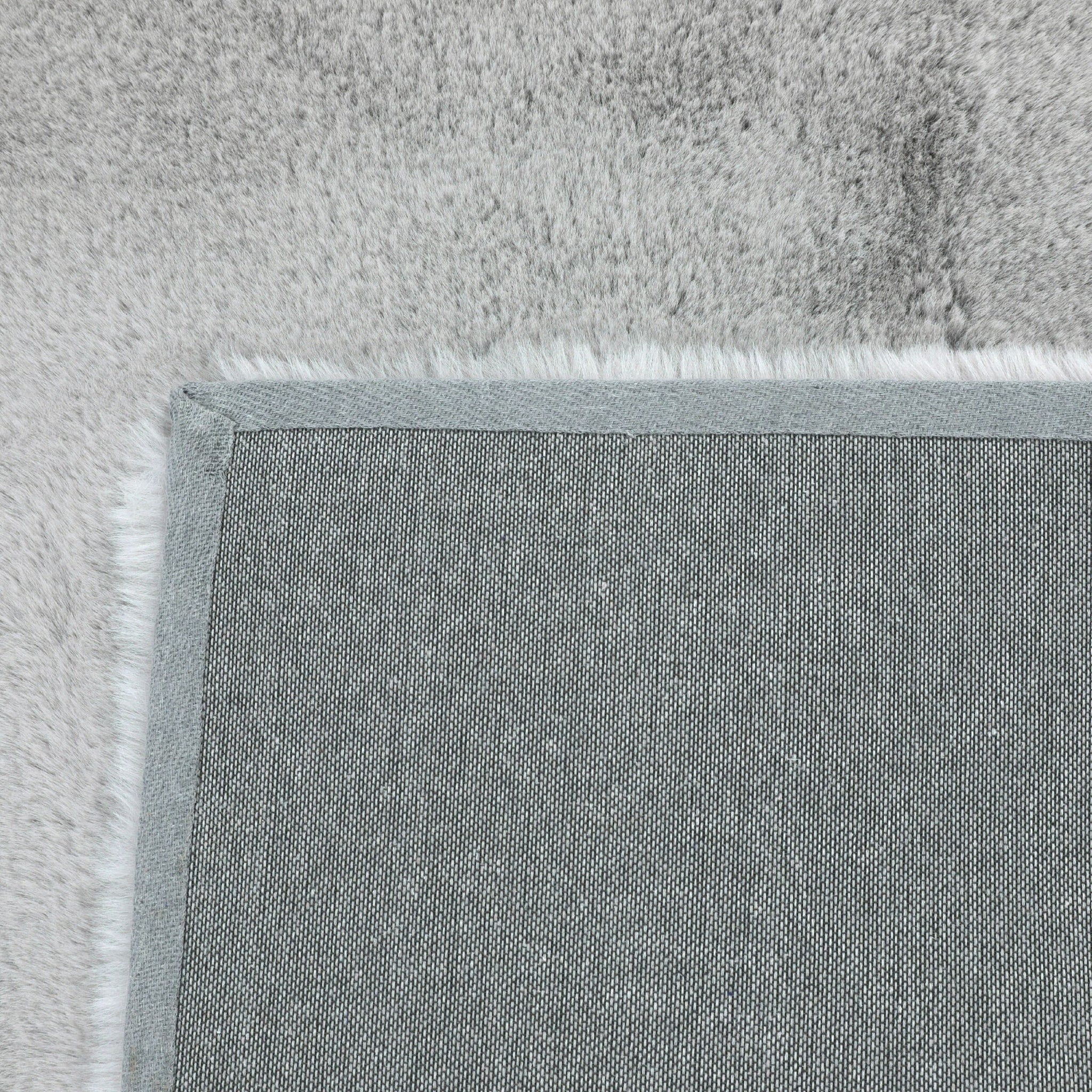 Faux Rabbit Fur Rug Soft Grey 150x240cm