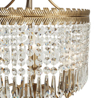 Phoenix Satin Brass 3 Light Crystal Glass Chandelier