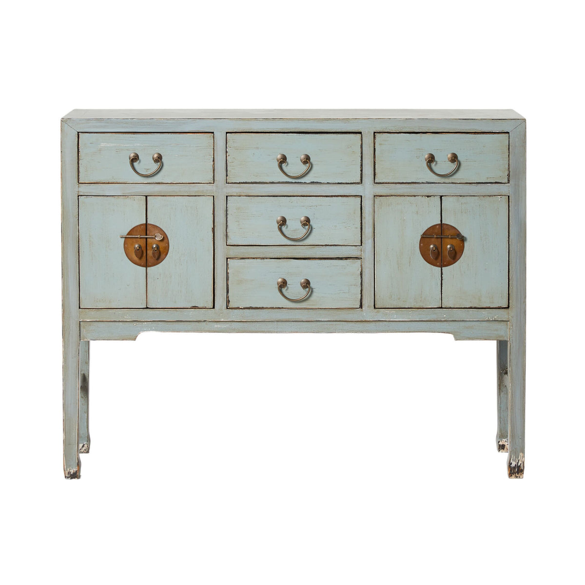 Sansha Console 5 Drawer 4 Door Dove Grey