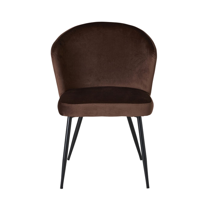 Cole Velvet Dining Chair Chocolate