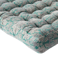 Samy Cotton Velvet Green Palm Seat Cushion