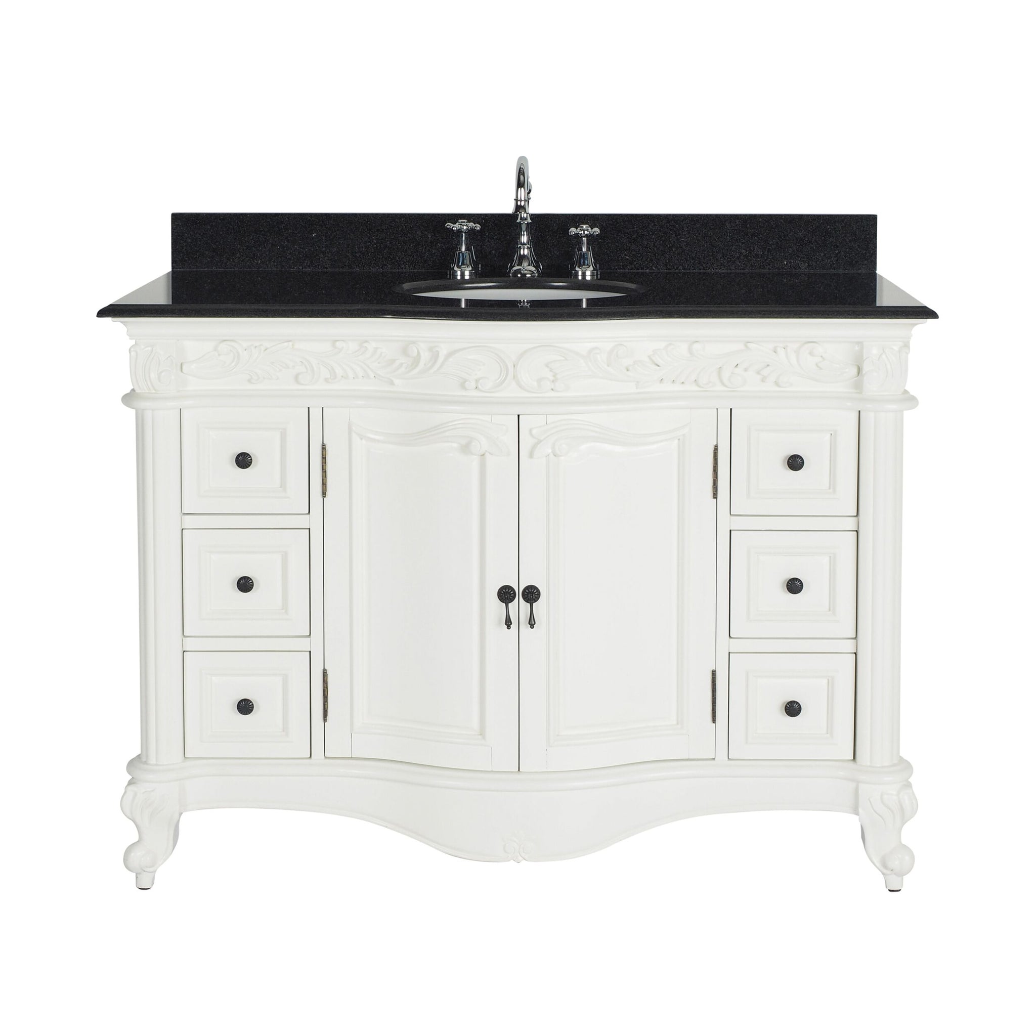 Rosette Granite Top Single Vanity White 1245mm