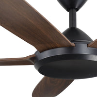 Coastline 142cm Indoor DC Fan - Black with Walnut ABS Blades