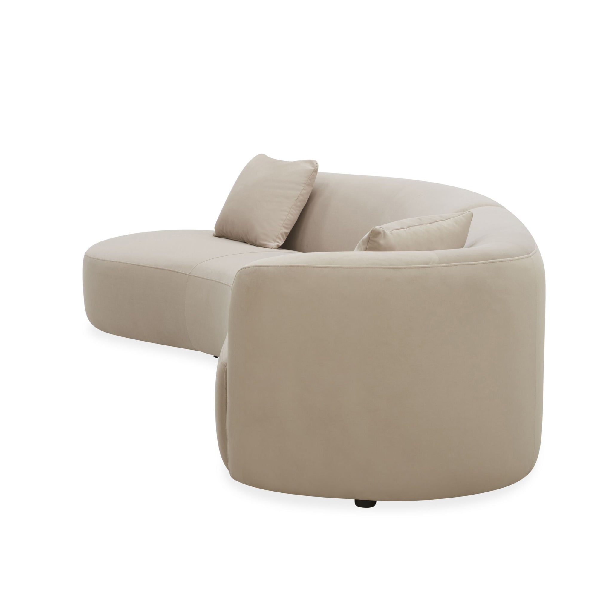 Wylder 4 Seater Curved Sofa Velvet Taupe