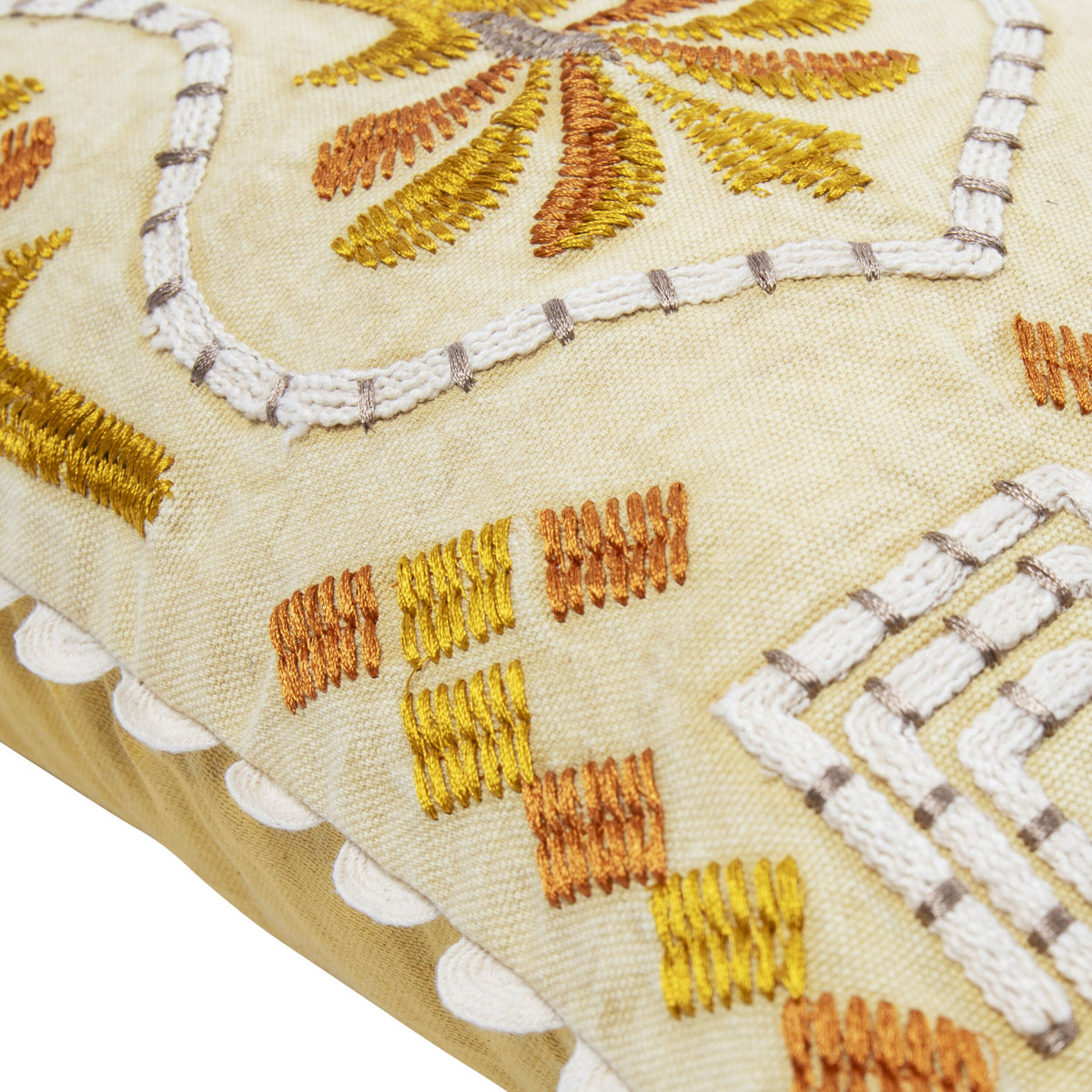 Luma Tile Embroidered Cushion Gold 60x40cm