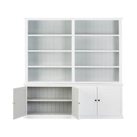 Armand 4 Door Library Shelving Unit 240 x 240cm White