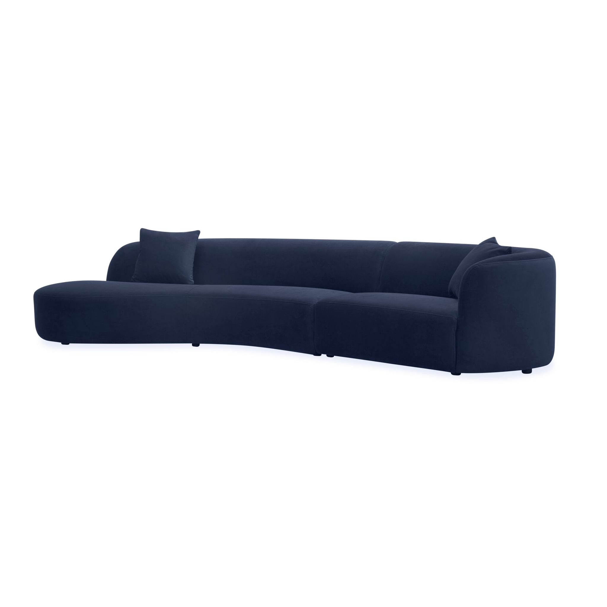 Wylder 4 Seater Curved Sofa Velvet Indigo
