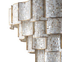 Seafoam 5 Tier Mother of Pearl Chandelier 77x65cm