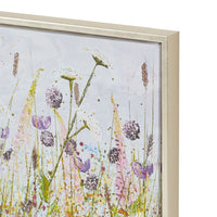 The Arthouse Foxglove Haven Framed Print (100x50cm) features elegant wildflowers and grasses with purple and white blooms, making it the perfect floral wall art to brighten your space.