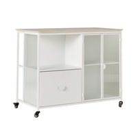 Nero Kitchen Island Bench with Drawer White 120cm