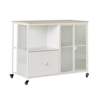 Nero Kitchen Island Bench with Drawer White 120cm