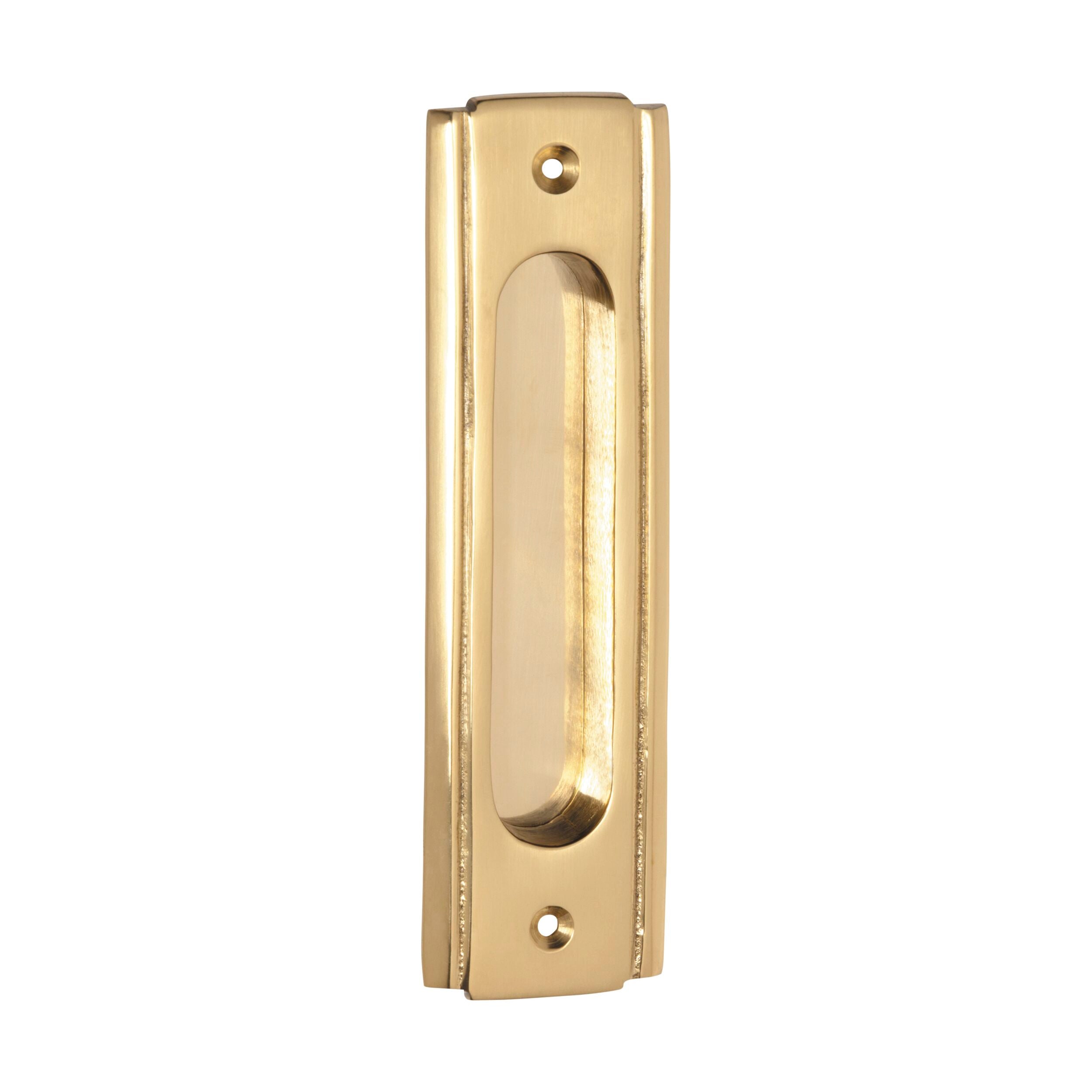 1575 Sliding Door Pull Traditional Polished Brass H150xW43mm