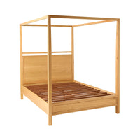 Avalon Queen Four Poster Bed Light Oak