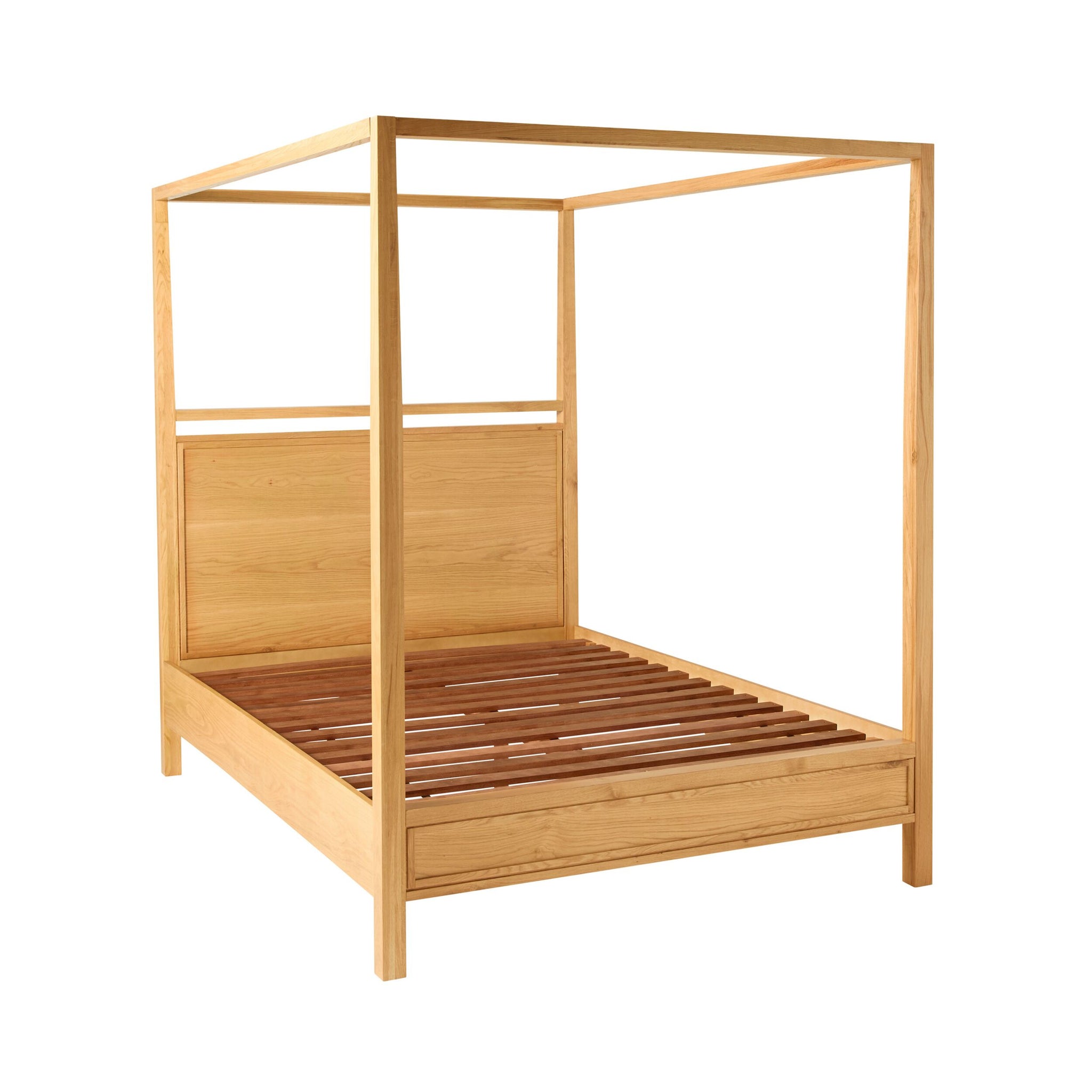 Avalon Queen Four Poster Bed Light Oak