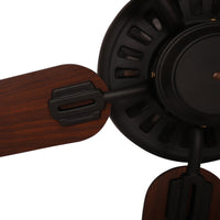 Byron Indoor AC Ceiling Fan - Black & Walnut/Mahogany Finish 178cm