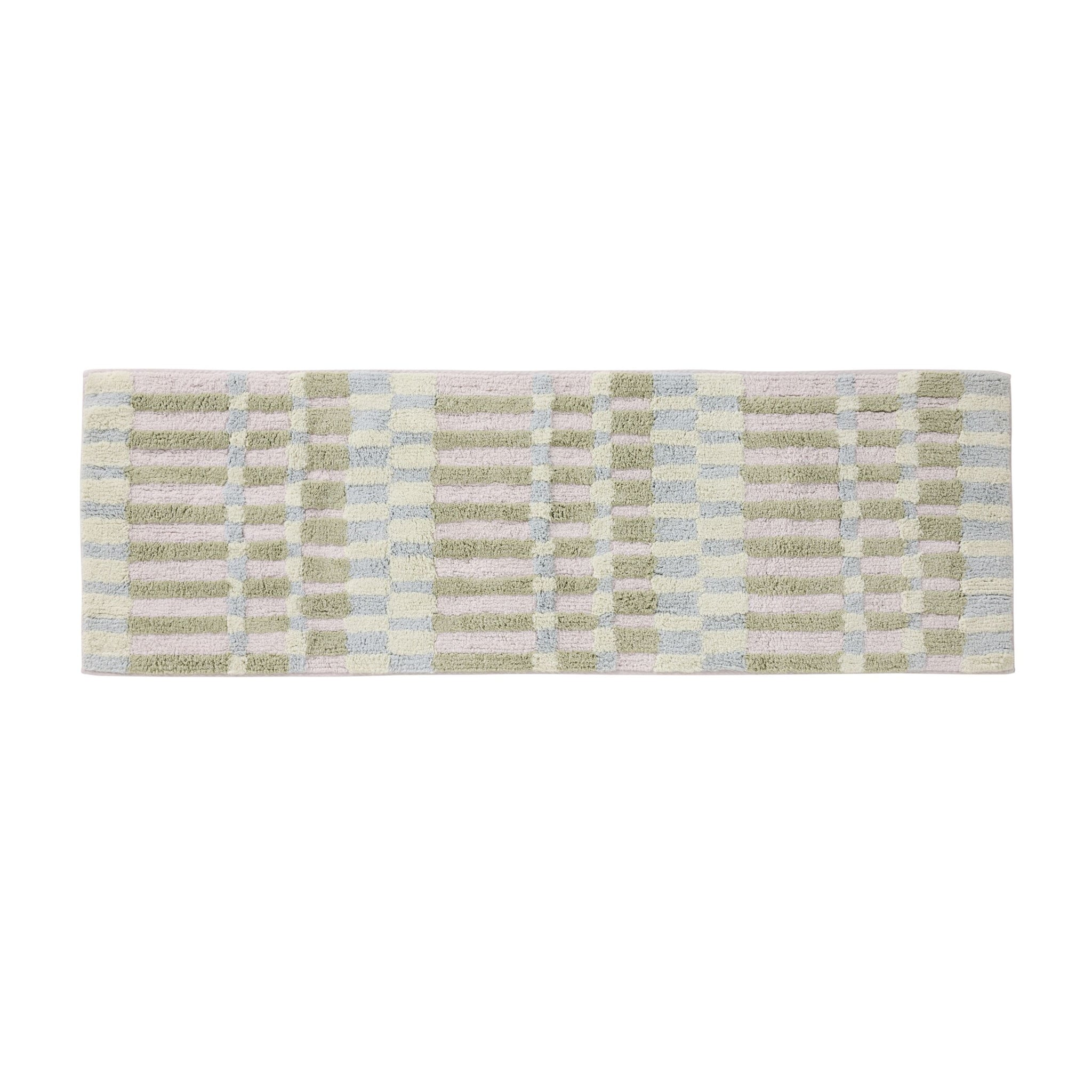 Maison Hi Lo Bath Runner Lilac Check