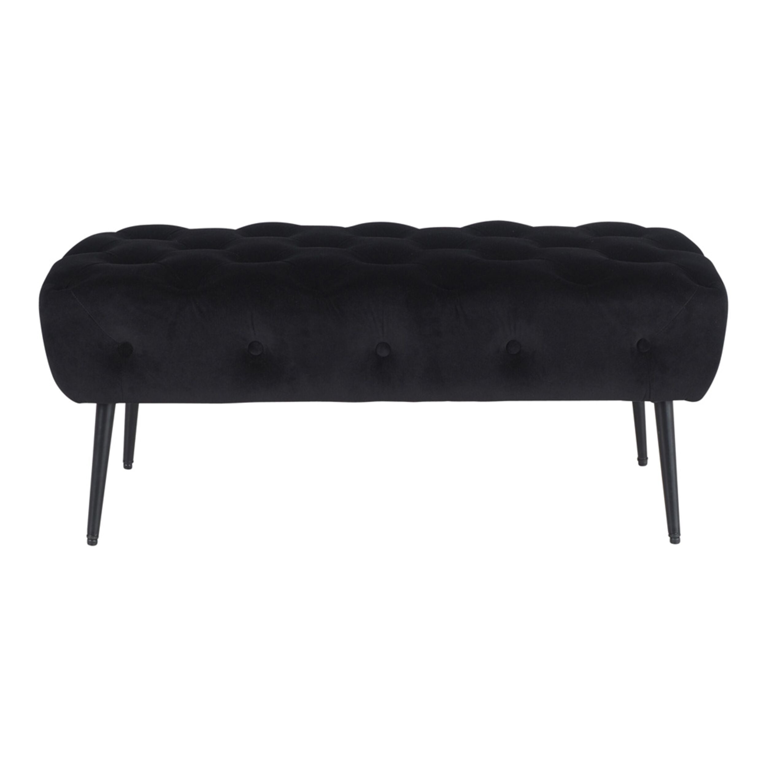 Maree Velvet Ottoman Black