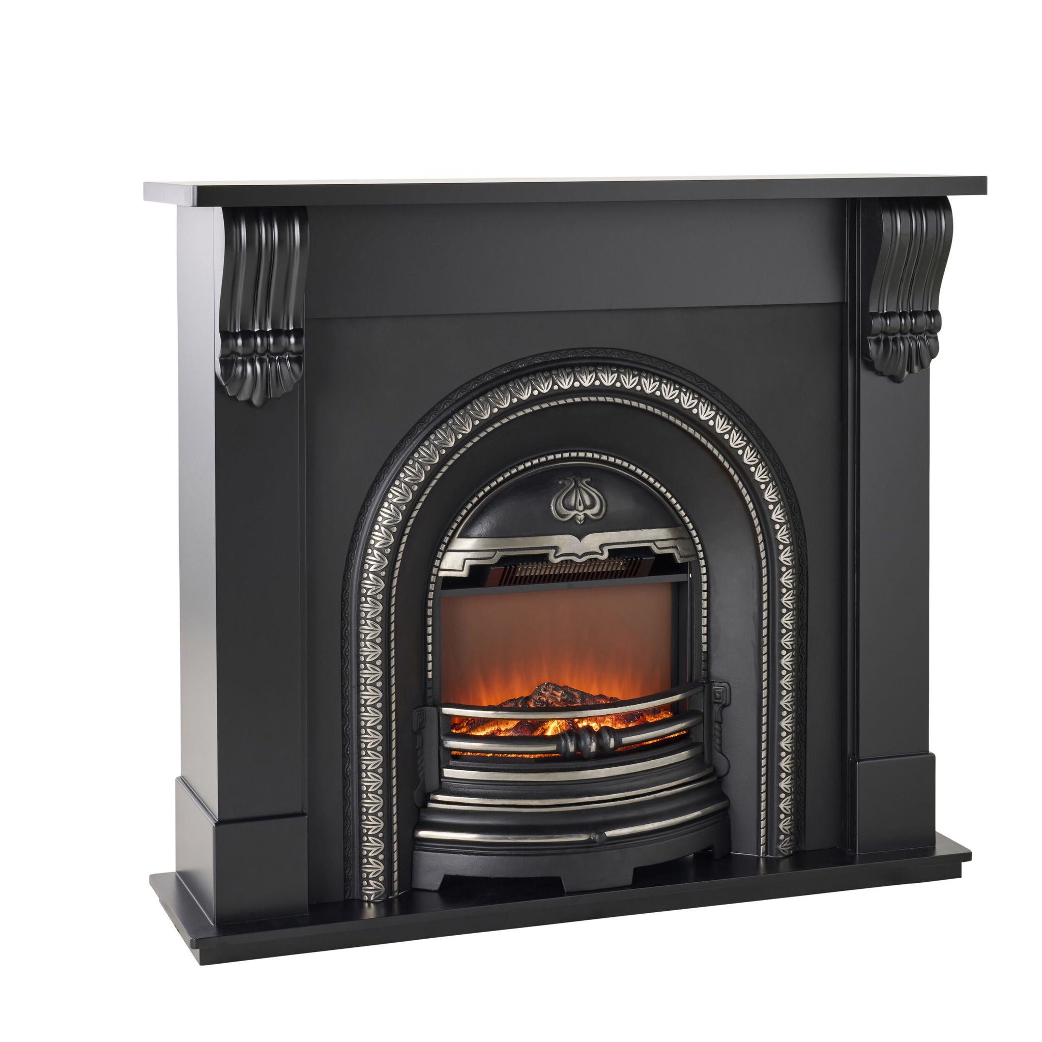 Belford Black Mantel with Regent Electric Insert Package