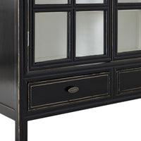 Sansha 2 Door & 2 Drawer Display Cabinet Black & White