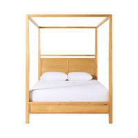 Avalon Queen Four Poster Bed Light Oak